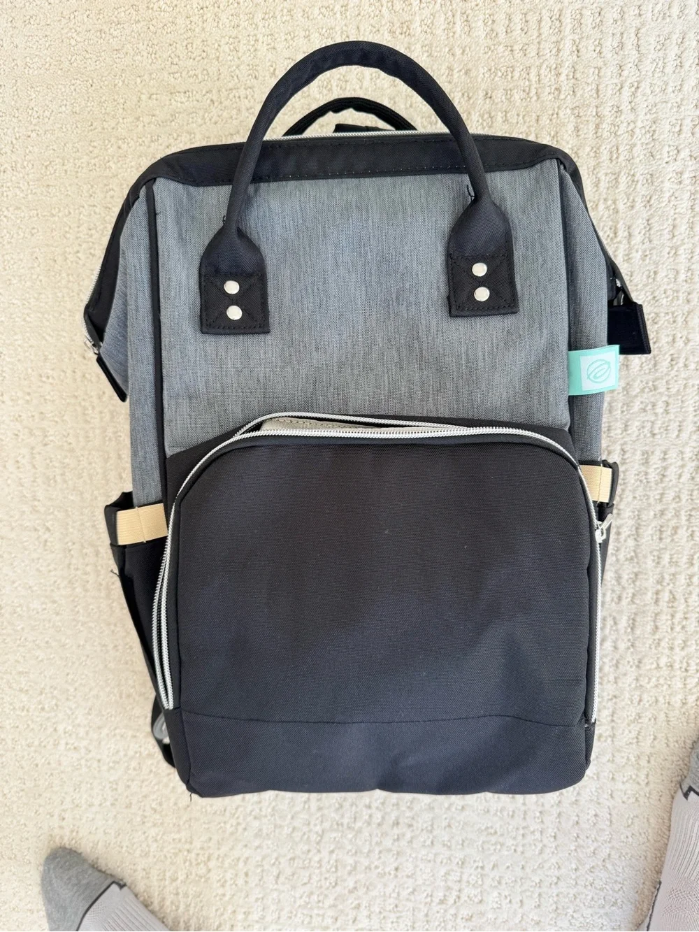 Stylish Black & Gray Men's Backpack - Modern Everyday Bag